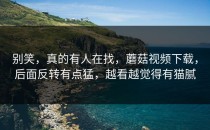 别笑，真的有人在找，蘑菇视频下载，后面反转有点猛，越看越觉得有猫腻