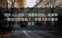 很多人以为自己懂蘑菇视频，结果第一眼就已经看偏了，关键点其实藏得很深
