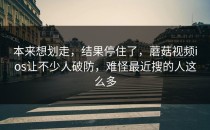 本来想划走，结果停住了，蘑菇视频ios让不少人破防，难怪最近搜的人这么多