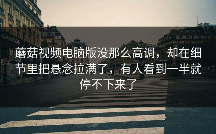 蘑菇视频电脑版没那么高调，却在细节里把悬念拉满了，有人看到一半就停不下来了  第1张
