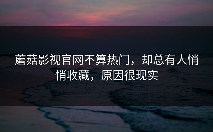 蘑菇影视官网不算热门，却总有人悄悄收藏，原因很现实  第1张