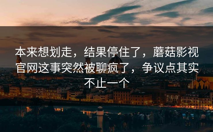 本来想划走，结果停住了，蘑菇影视官网这事突然被聊疯了，争议点其实不止一个  第1张