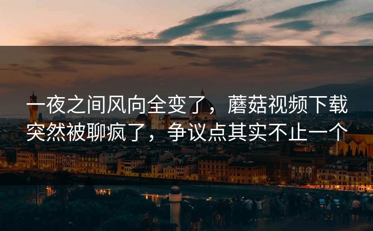 一夜之间风向全变了，蘑菇视频下载突然被聊疯了，争议点其实不止一个  第1张